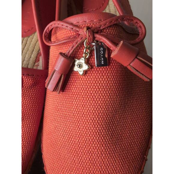 NWOT Coach Designer Madison orange bow tassel espadrilles 5.5 - Picture 8 of 10